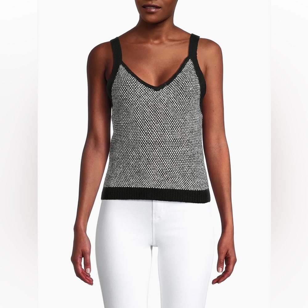 Lilly Pulitzer Cormac Sweater Tank In Black Safari Tweed Womens Sz M Top